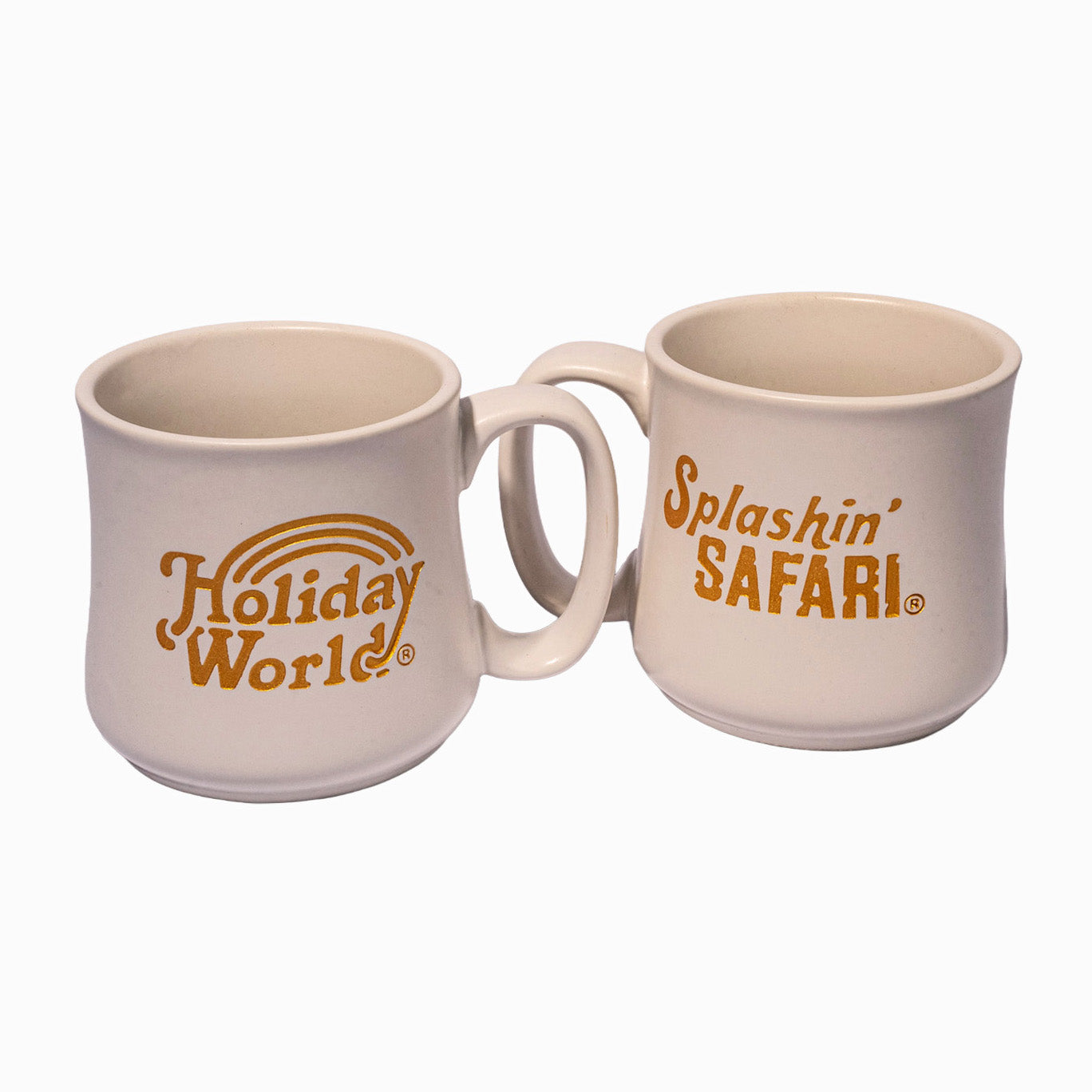 White and Gold Holiday World Mug
