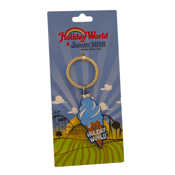 Udderly Blue Ice cream metal key chain