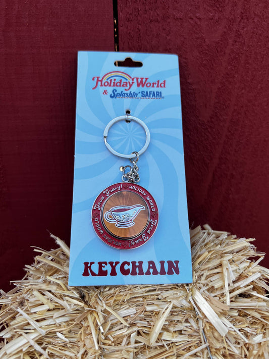 Spinning Metal Good Gravy Logo Keychain