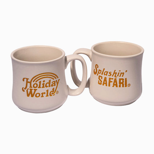 White and Gold Holiday World Mug