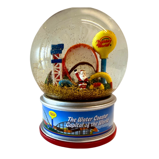 Golden Glitter Holiday World Snow Globe